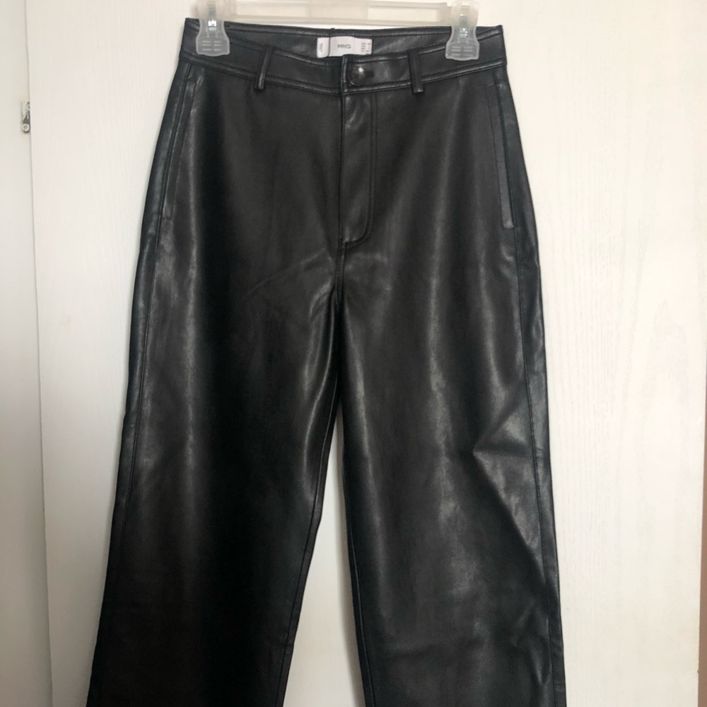 Mango Straight Leg Vegan Leather Pants